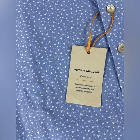 Peter Millar Golf Shirt Polo CS Summer Comfort British Open Logo Print Large - Picture 3 of 7